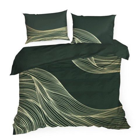 KOMPLET POŚCIELI SATYNOWEJ PREMIUM 3 220 X 200 CM CIEMNOZIELONY EUROFIRANY KOMPLET POŚCIELI SATYNOWEJ PREMIUM 3 220 X 200 CM CIEMNOZIELONY EUROFIRANY