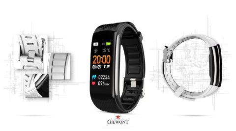 Smartband Giewont Fit&GO Duo GW200-2 - Black + Pasek Ice White Smartband Giewont Fit&GO Duo GW200-2 - Black + Pasek Ice White