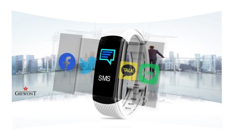 Smartband Giewont Fit&GO Duo GW200-2 - Black + Pasek Ice White Smartband Giewont Fit&GO Duo GW200-2 - Black + Pasek Ice White