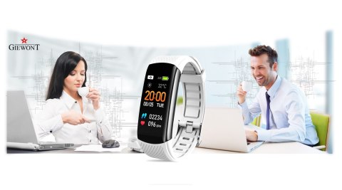 Smartband Giewont Fit&GO Duo GW200-2 - Black + Pasek Ice White Smartband Giewont Fit&GO Duo GW200-2 - Black + Pasek Ice White