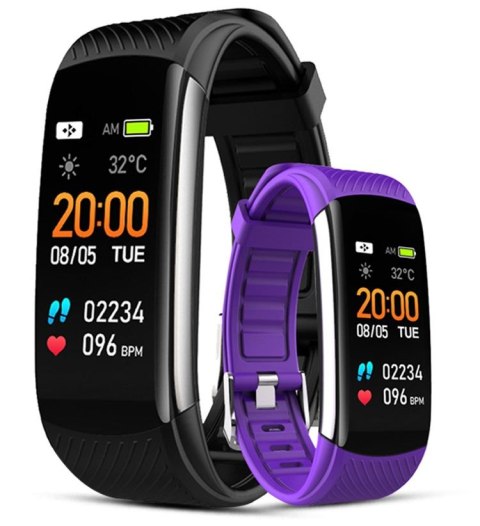 Smartband Giewont Fit&GO Duo GW200-3 - Black + Pasek Flora Violet Smartband Giewont Fit&GO Duo GW200-3 - Black + Pasek Flora Violet