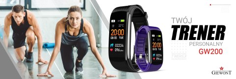 Smartband Giewont Fit&GO Duo GW200-3 - Black + Pasek Flora Violet Smartband Giewont Fit&GO Duo GW200-3 - Black + Pasek Flora Violet