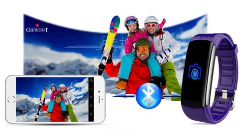 Smartband Giewont Fit&GO Duo GW200-3 - Black + Pasek Flora Violet Smartband Giewont Fit&GO Duo GW200-3 - Black + Pasek Flora Violet