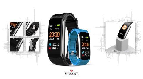 Smartband Giewont Fit&GO Duo GW200-7 - Black + Pasek Sky Blue Smartband Giewont Fit&GO Duo GW200-7 - Black + Pasek Sky Blue