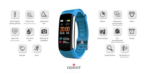 Smartband Giewont Fit&GO Duo GW200-7 - Black + Pasek Sky Blue Smartband Giewont Fit&GO Duo GW200-7 - Black + Pasek Sky Blue
