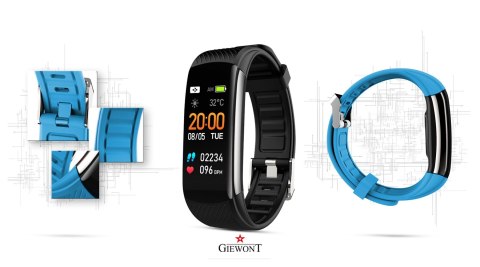 Smartband Giewont Fit&GO Duo GW200-7 - Black + Pasek Sky Blue Smartband Giewont Fit&GO Duo GW200-7 - Black + Pasek Sky Blue