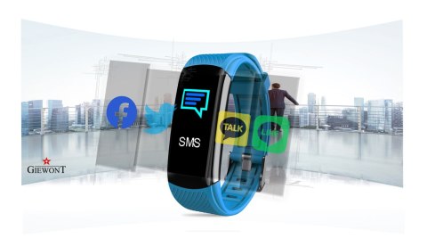 Smartband Giewont Fit&GO Duo GW200-7 - Black + Pasek Sky Blue Smartband Giewont Fit&GO Duo GW200-7 - Black + Pasek Sky Blue