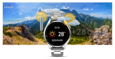 Smartwatch Giewont Vertex SmartCall GW450-5 Silver/Carbon Leather Smartwatch Giewont Vertex SmartCall GW450-5 Silver/Carbon Leather