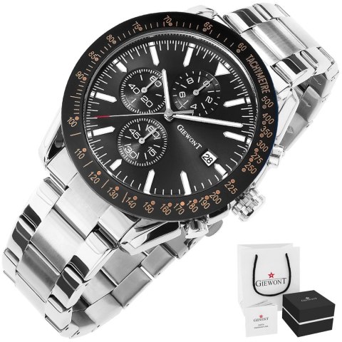 Zegarek Męski Giewont PrimeChrono GW8620-1 Chronograf Silver/Black Zegarek Męski Giewont PrimeChrono GW8620-1 Chronograf Silver/Black