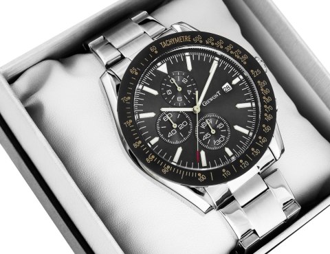 Zegarek Męski Giewont PrimeChrono GW8620-1 Chronograf Silver/Black Zegarek Męski Giewont PrimeChrono GW8620-1 Chronograf Silver/Black