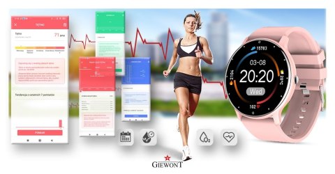 Smartwatch Giewont Sport Around GW120-1 - Powder Pink Smartwatch Giewont Sport Around GW120-1 - Powder Pink