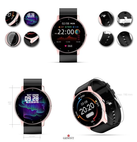 Smartwatch Giewont Sport Around GW120-3 - Rose Gold/Black Effect Smartwatch Giewont Sport Around GW120-3 - Rose Gold/Black Effect
