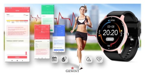Smartwatch Giewont Sport Around GW120-3 - Rose Gold/Black Effect Smartwatch Giewont Sport Around GW120-3 - Rose Gold/Black Effect