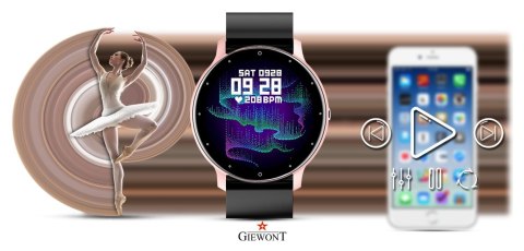 Smartwatch Giewont Sport Around GW120-3 - Rose Gold/Black Effect Smartwatch Giewont Sport Around GW120-3 - Rose Gold/Black Effect