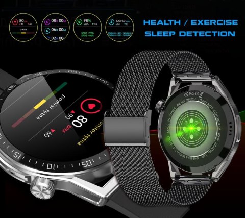 Smartwatch Rubicon RNCE88-2 Czarny- Czarny Pasek Silikonowy + Czarna Bransoleta Smartwatch Rubicon RNCE88-2 Czarny- Czarny Pasek Silikonowy + Czarna Bransoleta
