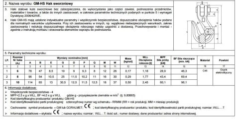 HAK SWORZNIOWY OCYNKOWANY 1/4' 1.18T 6MM HAK SWORZNIOWY OCYNKOWANY 1/4' 1.18T 6MM