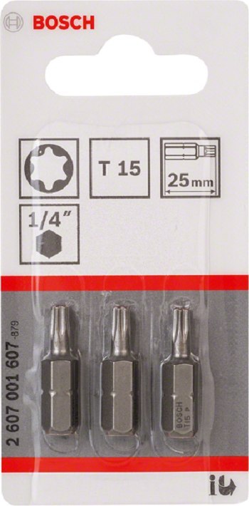 BIT, GROT, KOŃCÓWKA T15 EH 25MM 3 SZT. BIT, GROT, KOŃCÓWKA T15 EH 25MM 3 SZT.