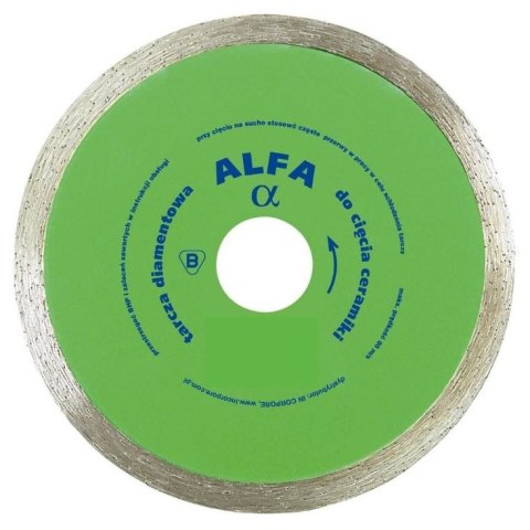 TARCZA DIAMENTOWA GŁADKA DO GLAZURY ALFA 230MM TARCZA DIAMENTOWA GŁADKA DO GLAZURY ALFA 230MM