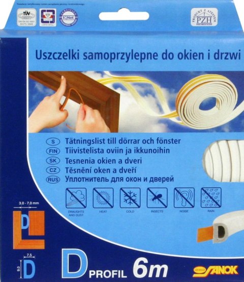USZCZELKA GUMOWA 6M D BIAŁA USZCZELKA GUMOWA 6M D BIAŁA