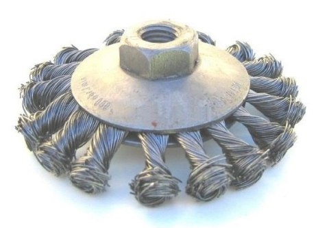 SZCZOTKA TARCZOWO-KĄTOWA DRUT STALOWY SPLATANY M-14, FI100MM SZCZOTKA TARCZOWO-KĄTOWA DRUT STALOWY SPLATANY M-14, FI100MM