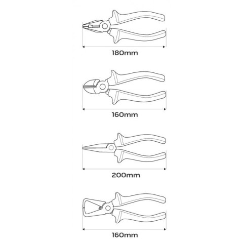 ZESTAW SZCZYPIEC 1000V, 4 SZT. ZESTAW SZCZYPIEC 1000V, 4 SZT.