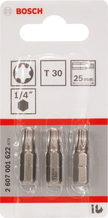 BIT, GROT, KOŃCÓWKA T30 EH 25MM 3 SZT. BIT, GROT, KOŃCÓWKA T30 EH 25MM 3 SZT.