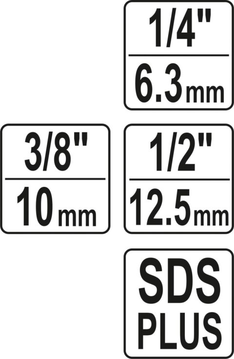 ADAPTER SDS PLUS DO NASADEK 1/4'', 3/8'', 1/2'' ADAPTER SDS PLUS DO NASADEK 1/4'', 3/8'', 1/2''