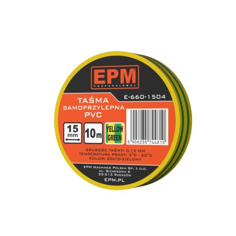 TAŚMA IZOLACYJNA 15MM*10M ŻÓŁTO-ZIELONA TAŚMA IZOLACYJNA 15MM*10M ŻÓŁTO-ZIELONA