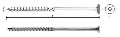 WKRĘT DO DREWNA Z ŁBEM STOŻKOWYM NA TORX 10*120MM T40 WKRĘT DO DREWNA Z ŁBEM STOŻKOWYM NA TORX 10*120MM T40