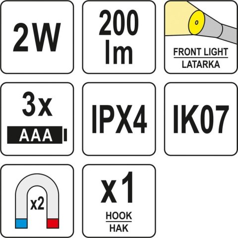 LATARKA ROBOCZA 200LM, 3XAAA LATARKA ROBOCZA 200LM, 3XAAA