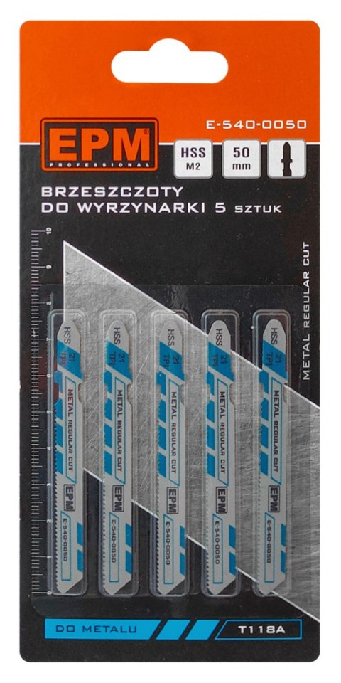 BRZESZCZOT DO WYRZYNARKI 51MM 21TPI METAL T118A 5 SZTUK BRZESZCZOT DO WYRZYNARKI 51MM 21TPI METAL T118A 5 SZTUK