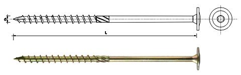 WKRĘT DO DREWNA Z KOŁNIERZEM NA TORX OCYNK ŻÓŁTY 8*160MM T40 WKRĘT DO DREWNA Z KOŁNIERZEM NA TORX OCYNK ŻÓŁTY 8*160MM T40