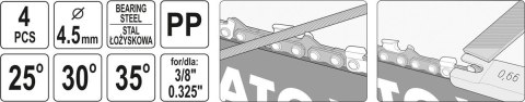 ZESTAW DO OSTRZENIA ŁAŃCUCHA 4.5MM 4SZT ZESTAW DO OSTRZENIA ŁAŃCUCHA 4.5MM 4SZT