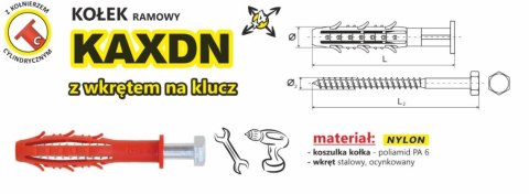 KOŁEK RAMOWY WSZECHSTRONNY KAXDN 12*80MM NYLON KOŁEK RAMOWY WSZECHSTRONNY KAXDN 12*80MM NYLON