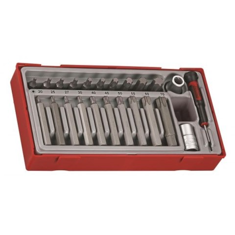 ZESTAW NASADEK I GROTÓW WKRĘTAKOWYCH 1/2'' TTTHEX 23EL. ZESTAW NASADEK I GROTÓW WKRĘTAKOWYCH 1/2'' TTTHEX 23EL.