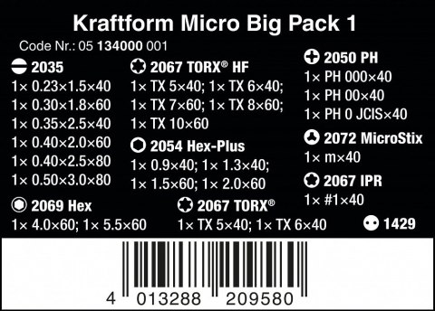 ZESTAW WKRĘTAKÓW KRAFTFORM MICRO 25SZT. ZESTAW WKRĘTAKÓW KRAFTFORM MICRO 25SZT.
