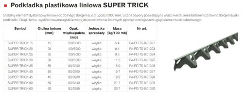 PODKŁADKA PLASTIKOWA LINIOWA SUPER TRICK 30 2000MM DRUPAK PODKŁADKA PLASTIKOWA LINIOWA SUPER TRICK 30 2000MM DRUPAK