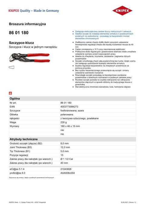 SZCZYPCE-KLUCZ OKSYDOWANE 180MM SZCZYPCE-KLUCZ OKSYDOWANE 180MM