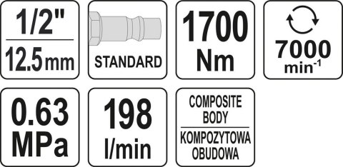 KLUCZ PNEUMATYCZNY 1/2 1700NM KLUCZ PNEUMATYCZNY 1/2 1700NM