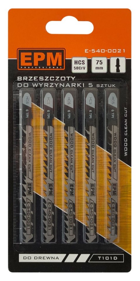 BRZESZCZOT DO WYRZYNARKI 100MM 6TPI DREWNO T101D 5 SZTUK BRZESZCZOT DO WYRZYNARKI 100MM 6TPI DREWNO T101D 5 SZTUK