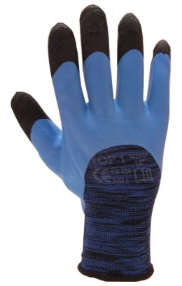 RĘKAWICE OCHRONNE, SPIENIONY LATEX SUPER TECH BLUE FIX R.9