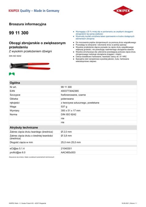 OBCĘGI ZBROJARSKIE O ZWIĘKSZONYM PRZEŁOŻENIU 300MM OBCĘGI ZBROJARSKIE O ZWIĘKSZONYM PRZEŁOŻENIU 300MM