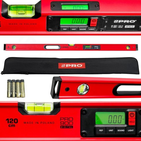 POZIOMICA PRO900 Z ELEKTRONICZNYM ODCZYTEM 120 CM POZIOMICA PRO900 Z ELEKTRONICZNYM ODCZYTEM 120 CM