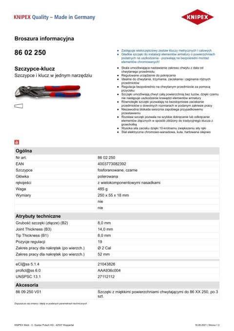 SZCZYPCE-KLUCZ 250MM SZCZYPCE-KLUCZ 250MM