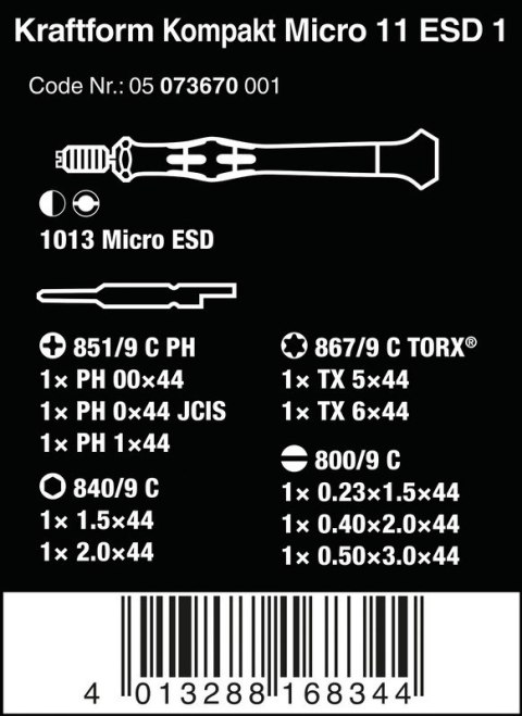 ZESTAW KRAFTFORM KOMPAKT MICRO 11 ESD 1, 11CZ. ZESTAW KRAFTFORM KOMPAKT MICRO 11 ESD 1, 11CZ.