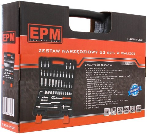 ZESTAW NARZEDZIOWY 1/4'' 52 SZTUKI ZESTAW NARZEDZIOWY 1/4'' 52 SZTUKI