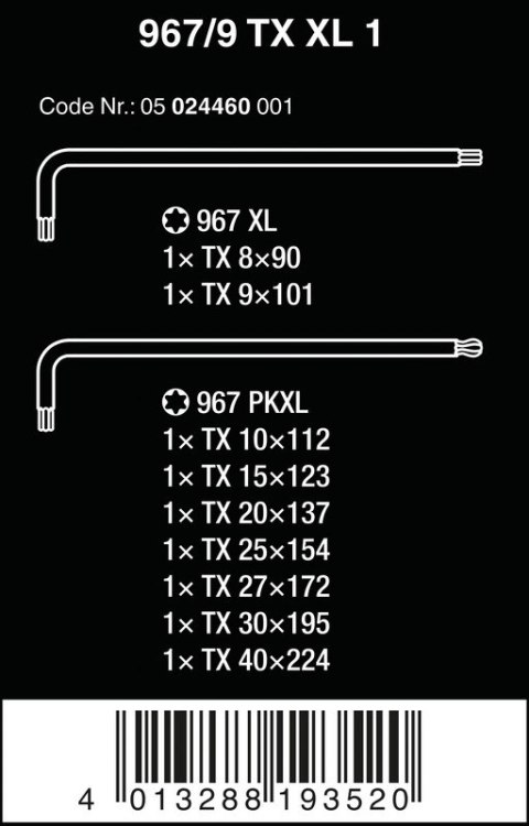 ZESTAW KLUCZY TRZPIENIOWYCH TORX, DŁUGICH, 9CZĘŚĆ ZESTAW KLUCZY TRZPIENIOWYCH TORX, DŁUGICH, 9CZĘŚĆ