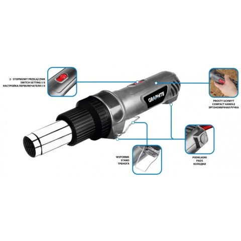 OPALARKA 2000W, ZAKRES TEMP. DO 550OC,2 BIEGI, UCHW.PROSTY OPALARKA 2000W, ZAKRES TEMP. DO 550OC,2 BIEGI, UCHW.PROSTY
