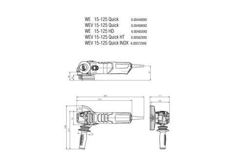 SZLIFIERKA KĄTOWA 125MM WEV 15-125 QUICK SZLIFIERKA KĄTOWA 125MM WEV 15-125 QUICK