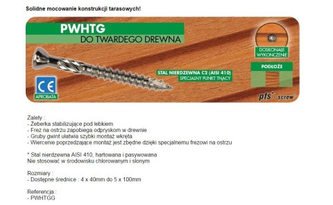 WKRĘT DO DREWNA TWARDEGO TROPIC C2 4*30MM T15 WKRĘT DO DREWNA TWARDEGO TROPIC C2 4*30MM T15
